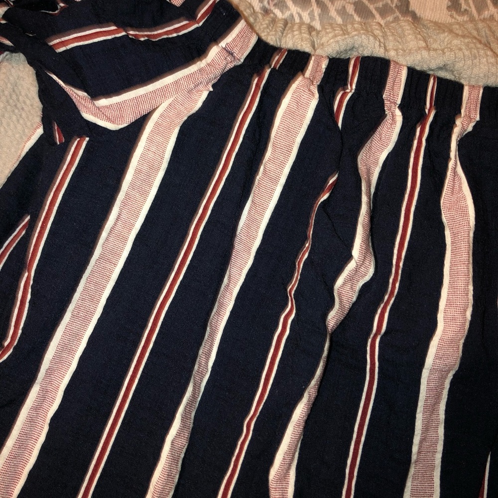Off the shoulder striped dress